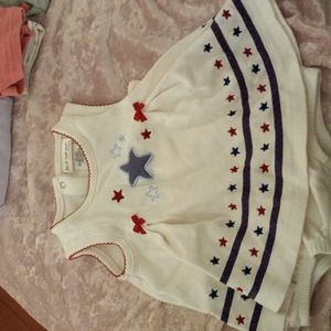 A red white and blue onsie dress